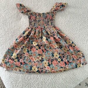 SHEIN Pink and Blue Ruffled Off-the-Shoulder Sundress